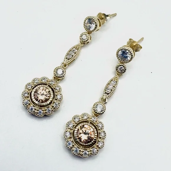 New Gold Over Sterling Silver Muti-Tier Earrings Purchased from Freida Rothman - Picture 5 of 6